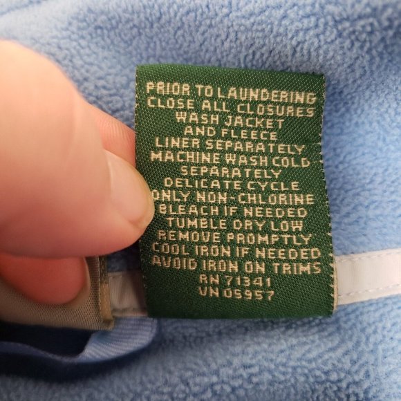 Ll Bean Womens Trail Model Waterproof 3 In 1 Jacket Size XL Blue Hooded Pockets - Picture 5 of 16